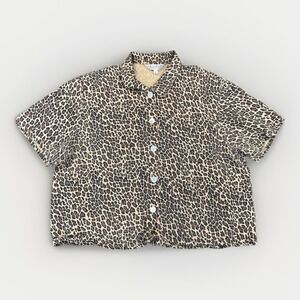 Uniform John Paul Richard Boxy Oversized Leopard Print Button Up Top Womens L